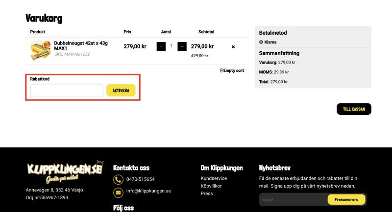 Hur du använder en rabattkod hos Klippkungen
