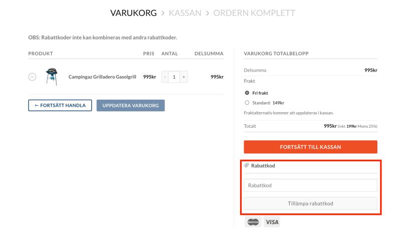 Hur du använder en rabattkod hos Bluegaz