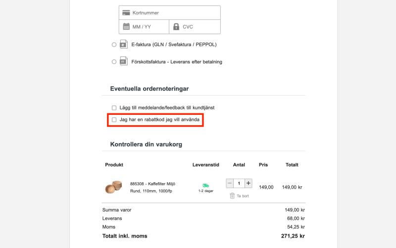 Hur du använder en rabattkod hos Kontorsgiganten