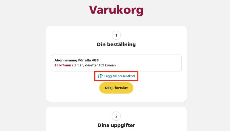 Hur du använder en rabattkod hos Hallon