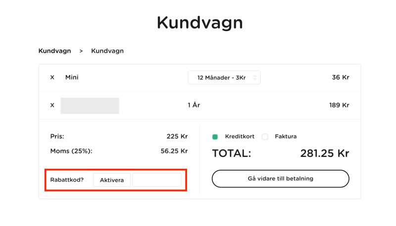 Hur du använder en rabattkod hos Hemsida24