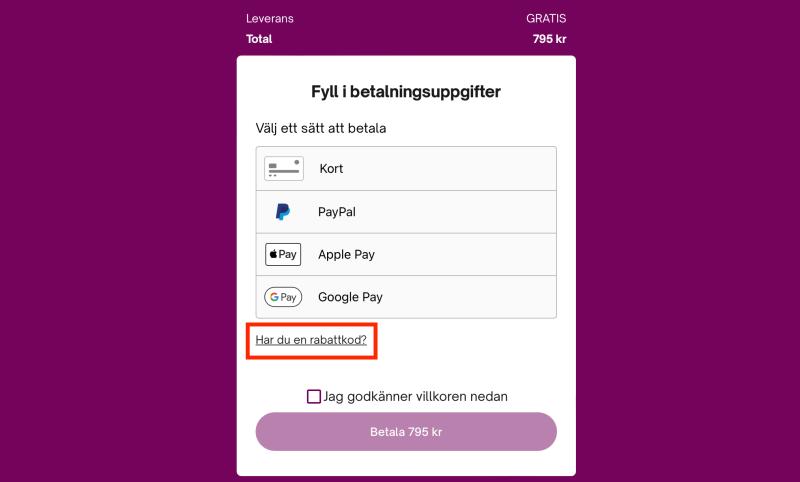 Hur du använder en rabattkod hos Natural Cycles