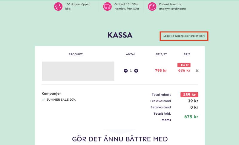Hur du använder en rabattkod hos Vuxen