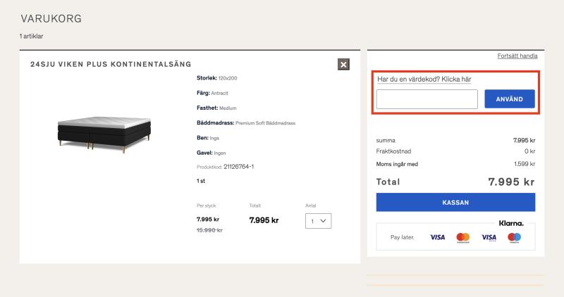 Hur du använder en rabattkod hos SOVA