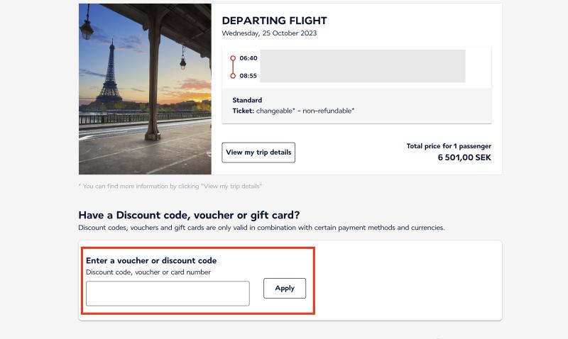 Hur du använder en rabattkod hos Air France