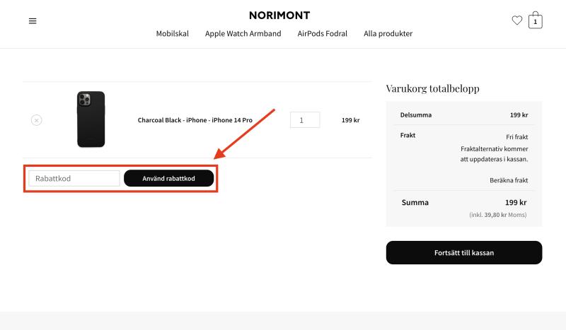 Hur du använder en rabattkod hos Norimont