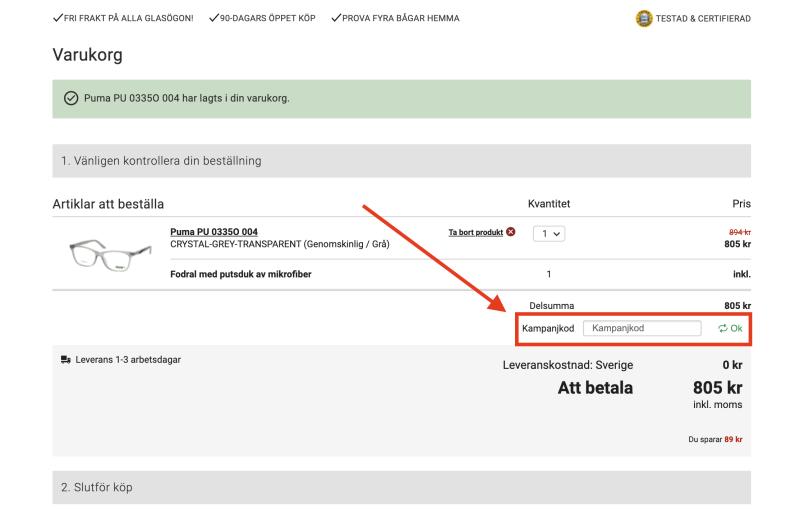 Hur du använder en rabattkod hos Mister Spex