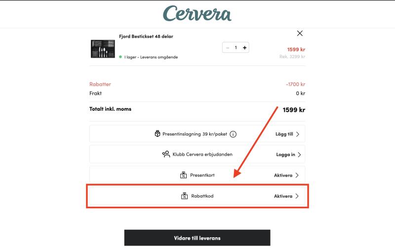 Hur du använder en rabattkod hos Cervera