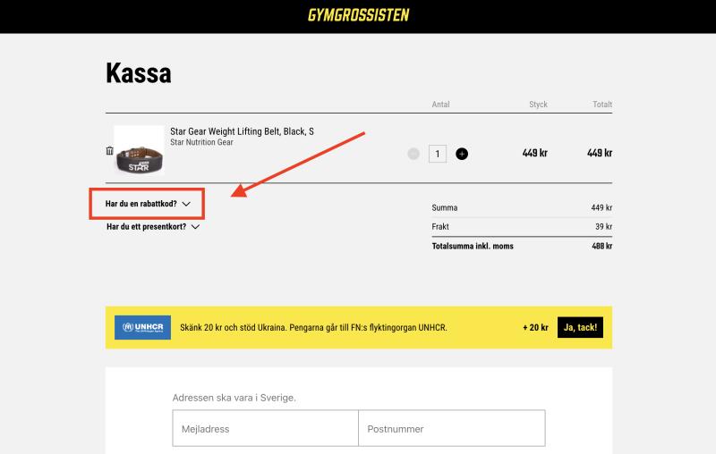 Hur du använder en rabattkod hos Gymgrossisten