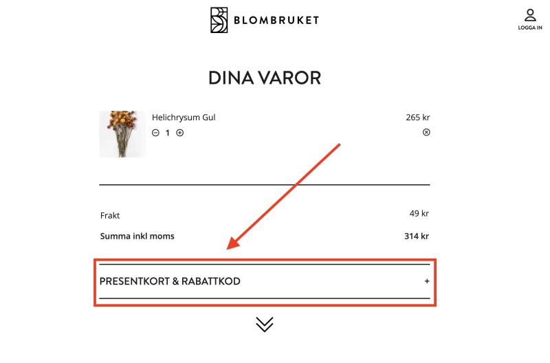 Hur du använder en rabattkod hos Blombruket