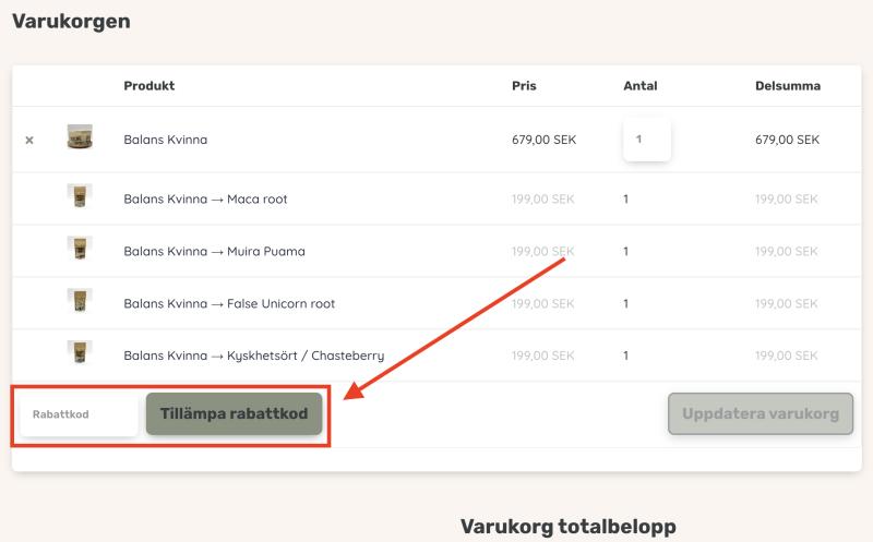 Hur du använder en rabattkod hos Sonjas Apotek