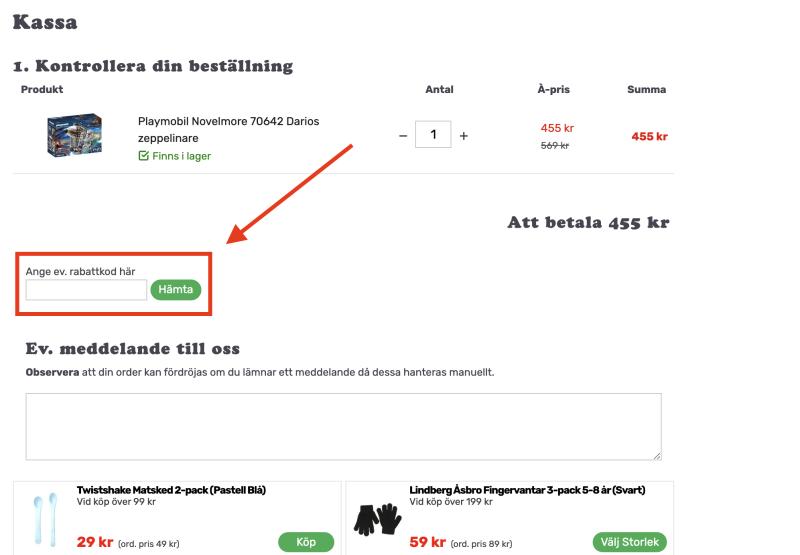 Hur du använder en rabattkod hos Stor&Liten