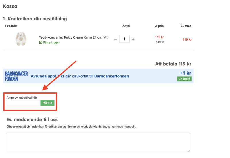 Hur du använder en rabattkod hos Babyland