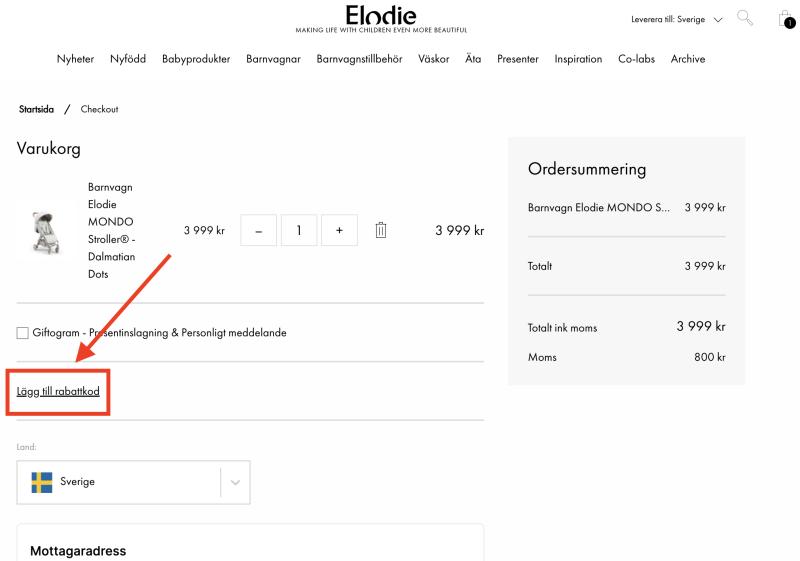 Hur du använder en rabattkod hos Elodie Details