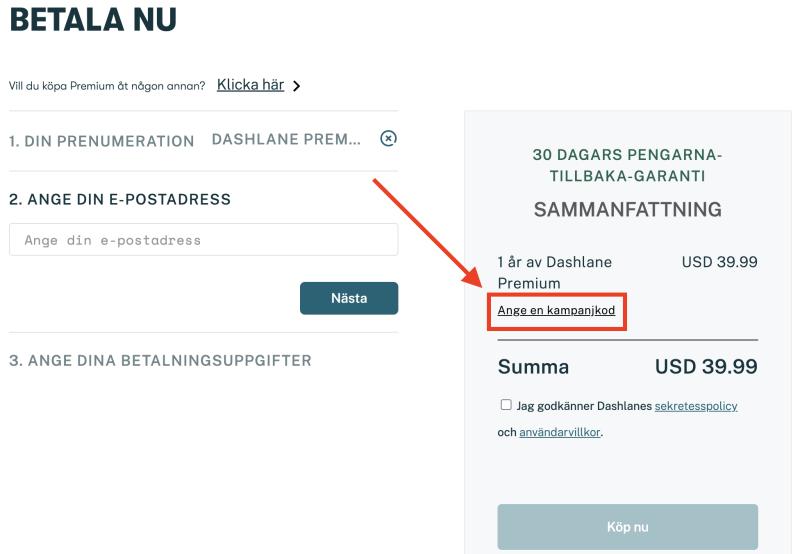 Hur du använder en rabattkod hos Dashlane