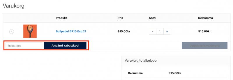 Hur du använder en rabattkod hos Padelspecialisten