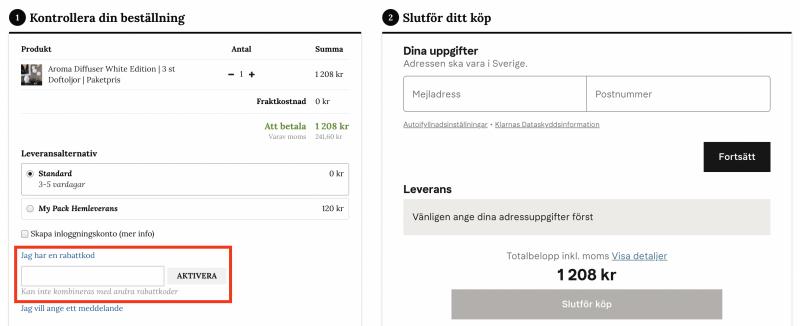 Hur du använder en rabattkod hos Doftbox