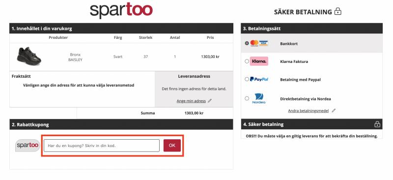 Hur du använder en rabattkod hos Spartoo