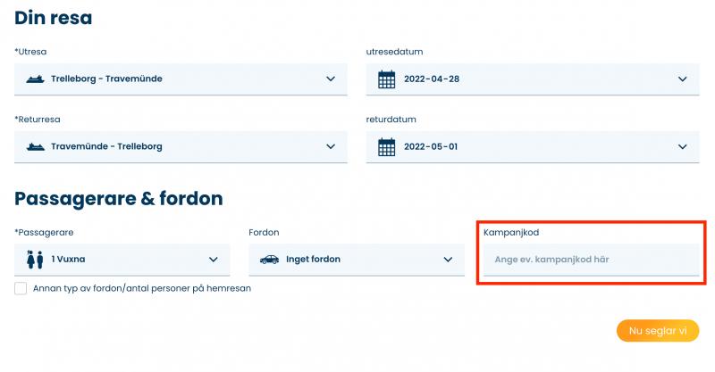 Hur du använder en rabattkod hos TT-Line