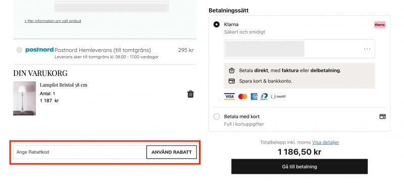 Hur du använder en rabattkod hos Oscar & Clothilde