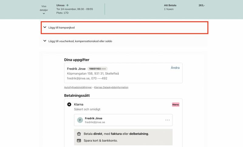 Hur du använder en rabattkod hos Vy Bus4You