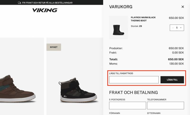 Hur du använder en rabattkod hos Viking